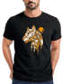 Herren T-Shirt Fashion Polygon Print Luchs Wald Tiere Outdoor Motiv Aufdruck Streetstyle Neverless®preview