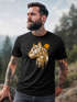 Herren T-Shirt Fashion Polygon Print Luchs Wald Tiere Outdoor Motiv Aufdruck Streetstyle Neverless®preview