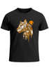 Herren T-Shirt Fashion Polygon Print Luchs Wald Tiere Outdoor Motiv Aufdruck Streetstyle Neverless®preview