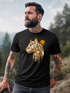 Herren T-Shirt Fashion Polygon Print Luchs Wald Tiere Outdoor Motiv Aufdruck Streetstyle Neverless®preview
