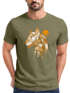 Herren T-Shirt Fashion Polygon Print Luchs Wald Tiere Outdoor Motiv Aufdruck Streetstyle Neverless®preview