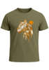 Herren T-Shirt Fashion Polygon Print Luchs Wald Tiere Outdoor Motiv Aufdruck Streetstyle Neverless®preview