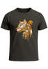 Herren T-Shirt Fashion Polygon Print Luchs Wald Tiere Outdoor Motiv Aufdruck Streetstyle Neverless®preview