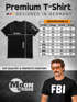 Herren T-Shirt FBI Aufdruick Fun-Shirt Faschingsshirt Kostüm Last Minute Verkleidung Karneval Moonworks®preview