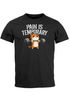 Herren T-Shirt Fitness Sport Gym Bodybuilding Katze Spruch Lustig Pain is temporary Fun-Shirt Moonworks®preview