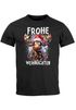 Herren T-Shirt Frohe Weihnachten Aufdruck Elch Rentier Weihnachtsshirt Lustig Männer Moonworks®preview