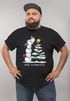 Herren T-Shirt Frohe Weihnachten Schneemann Design Aufdruck Schrift XMAS Outfit Moonworks®preview