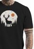 Herren T-Shirt Frontprint Hirsch Wald Outdoor Natur Wildnis Printshirt Männer Fashion Streetstyle Neverless®preview