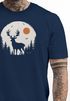 Herren T-Shirt Frontprint Hirsch Wald Outdoor Natur Wildnis Printshirt Männer Fashion Streetstyle Neverless®preview