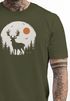 Herren T-Shirt Frontprint Hirsch Wald Outdoor Natur Wildnis Printshirt Männer Fashion Streetstyle Neverless®preview