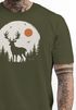 Herren T-Shirt Frontprint Hirsch Wald Outdoor Natur Wildnis Printshirt Männer Fashion Streetstyle Neverless®preview