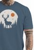 Herren T-Shirt Frontprint Hirsch Wald Outdoor Natur Wildnis Printshirt Männer Fashion Streetstyle Neverless®preview