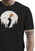 Herren T-Shirt Frontprint Katze Silhouette Natur Aufdruck Printshirt Grafik Fashion Streetstyle Neverless®preview