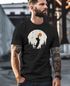 Herren T-Shirt Frontprint Katze Silhouette Natur Aufdruck Printshirt Grafik Fashion Streetstyle Neverless®preview