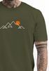 Herren T-Shirt Frontprint Line-Art Berge Wandern Natur Outdoor Fashion Streetstyle Neverless®preview