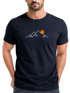 Herren T-Shirt Frontprint Line-Art Berge Wandern Natur Outdoor Fashion Streetstyle Neverless®preview