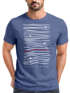 Herren T-Shirt Frontprint Minimalismus Wellen Meer Aufdruck Printshirt Sommer Fashion Streetstyle Neverless®preview