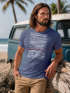 Herren T-Shirt Frontprint Minimalismus Wellen Meer Aufdruck Printshirt Sommer Fashion Streetstyle Neverless®preview