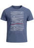 Herren T-Shirt Frontprint Minimalismus Wellen Meer Aufdruck Printshirt Sommer Fashion Streetstyle Neverless®preview