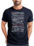 Herren T-Shirt Frontprint Minimalismus Wellen Meer Aufdruck Printshirt Sommer Fashion Streetstyle Neverless®preview