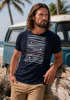 Herren T-Shirt Frontprint Minimalismus Wellen Meer Aufdruck Printshirt Sommer Fashion Streetstyle Neverless®preview