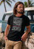 Herren T-Shirt Frontprint Minimalismus Wellen Meer Aufdruck Printshirt Sommer Fashion Streetstyle Neverless®preview
