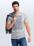 Herren T-Shirt Frontprint Minimalismus Wellen Meer Aufdruck Printshirt Sommer Fashion Streetstyle Neverless®preview