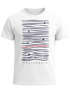 Herren T-Shirt Frontprint Minimalismus Wellen Meer Aufdruck Printshirt Sommer Fashion Streetstyle Neverless®preview