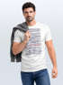 Herren T-Shirt Frontprint Minimalismus Wellen Meer Aufdruck Printshirt Sommer Fashion Streetstyle Neverless®preview