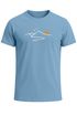 Herren T-Shirt Frontprint minimalistische Berg-Grafik Outdoor Fashion Streetstyle Prrintshirt Sommer Neverless®preview