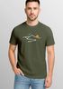 Herren T-Shirt Frontprint minimalistische Berg-Grafik Outdoor Fashion Streetstyle Prrintshirt Sommer Neverless®preview