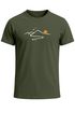Herren T-Shirt Frontprint minimalistische Berg-Grafik Outdoor Fashion Streetstyle Prrintshirt Sommer Neverless®preview