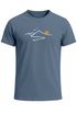 Herren T-Shirt Frontprint minimalistische Berg-Grafik Outdoor Fashion Streetstyle Prrintshirt Sommer Neverless®preview
