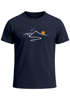 Herren T-Shirt Frontprint minimalistische Berg-Grafik Outdoor Fashion Streetstyle Prrintshirt Sommer Neverless®preview