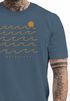 Herren T-Shirt Frontprint Wellen Sonne Meer Aufdruck Printshirt Sommer Fashion Streetstyle Neverless®preview