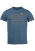 Herren T-Shirt Frontprint Wellen Sonne Meer Aufdruck Printshirt Sommer Fashion Streetstyle Neverless®preview