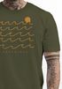 Herren T-Shirt Frontprint Wellen Sonne Meer Aufdruck Printshirt Sommer Fashion Streetstyle Neverless®preview