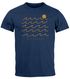 Herren T-Shirt Frontprint Wellen Sonne Meer Aufdruck Printshirt Sommer Fashion Streetstyle Neverless®preview