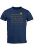 Herren T-Shirt Frontprint Wellen Sonne Meer Aufdruck Printshirt Sommer Fashion Streetstyle Neverless®preview