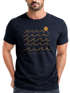 Herren T-Shirt Frontprint Wellen Sonne Meer Aufdruck Printshirt Sommer Fashion Streetstyle Neverless®preview