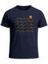 Herren T-Shirt Frontprint Wellen Sonne Meer Aufdruck Printshirt Sommer Fashion Streetstyle Neverless®preview