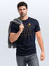 Herren T-Shirt Frontprint Wellen Sonne Meer Aufdruck Printshirt Sommer Fashion Streetstyle Neverless®preview