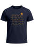 Herren T-Shirt Frontprint Wellen Sonne Meer Aufdruck Printshirt Sommer Fashion Streetstyle Neverless®preview