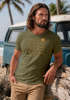 Herren T-Shirt Frontprint Wellen Sonne Meer Aufdruck Printshirt Sommer Fashion Streetstyle Neverless®preview