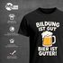 Herren T-Shirt für das Oktoberfest Bildung ist gut, Bier ist guter Fun-Shirt Trachtenshirt Bierfest Outfit Statement Spruch Saufen lustig Moonworks®preview