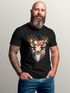 Herren T-Shirt für das Oktoberfest Hirsch mit Blumenkranz Fun-Shirt Trachtenshirt Bierfest Outfit  Moonworks®preview