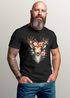 Herren T-Shirt für das Oktoberfest Hirsch mit Blumenkranz Fun-Shirt Trachtenshirt Bierfest Outfit  Moonworks®preview