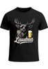 Herren T-Shirt für das Oktoberfest Lausbua Hirsch mit Bier Graphic Fun-Shirt Trachtenshirt Bierfest Outfit Statement Spruch Saufen lustig Moonworks®preview