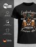 Herren T-Shirt für das Oktoberfest – Lederhosn brauch i ned i bin zum Feiern Saufen da – Hirsch Maß Bier Fun-Shirt Trachtenshirt Bierfest Outfit Statement Spruch Saufen lustig Moonworks®preview