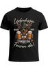 Herren T-Shirt für das Oktoberfest – Lederhosn brauch i ned i bin zum Feiern Saufen da – Hirsch Maß Bier Fun-Shirt Trachtenshirt Bierfest Outfit Statement Spruch Saufen lustig Moonworks®preview